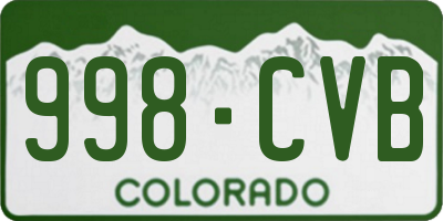 CO license plate 998CVB