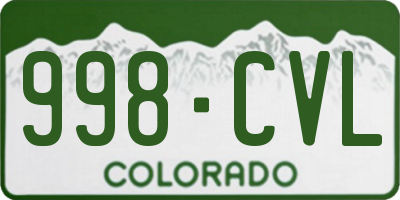 CO license plate 998CVL
