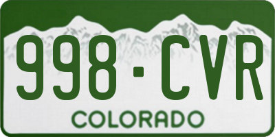 CO license plate 998CVR