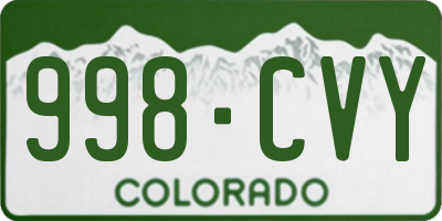 CO license plate 998CVY