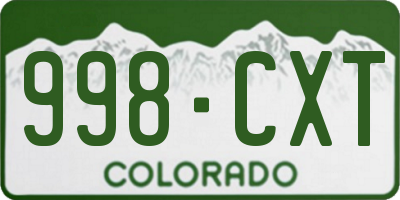 CO license plate 998CXT