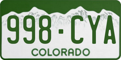 CO license plate 998CYA