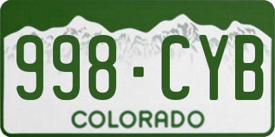 CO license plate 998CYB