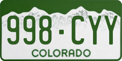 CO license plate 998CYY