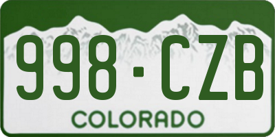 CO license plate 998CZB