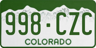 CO license plate 998CZC