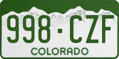 CO license plate 998CZF
