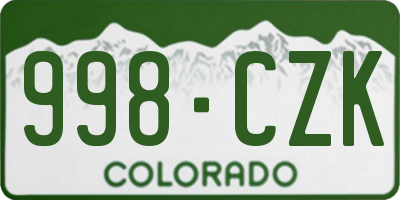 CO license plate 998CZK