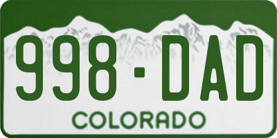 CO license plate 998DAD