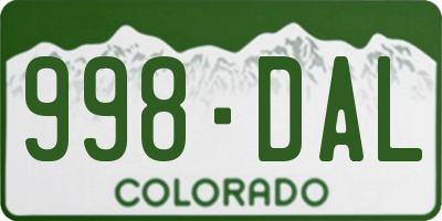 CO license plate 998DAL