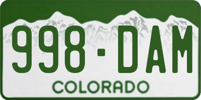 CO license plate 998DAM