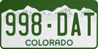 CO license plate 998DAT
