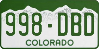 CO license plate 998DBD