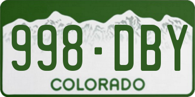CO license plate 998DBY