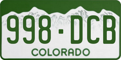 CO license plate 998DCB