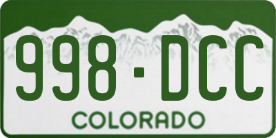 CO license plate 998DCC