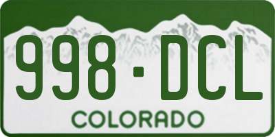 CO license plate 998DCL
