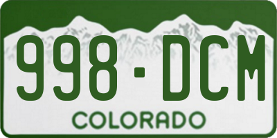CO license plate 998DCM