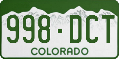 CO license plate 998DCT