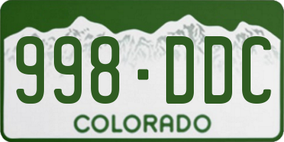 CO license plate 998DDC