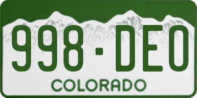 CO license plate 998DEO