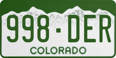 CO license plate 998DER
