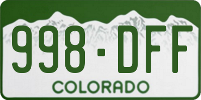 CO license plate 998DFF