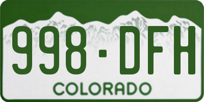 CO license plate 998DFH