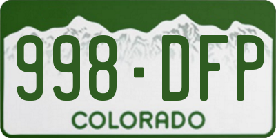 CO license plate 998DFP