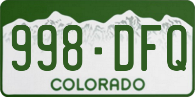 CO license plate 998DFQ