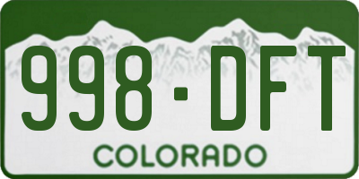 CO license plate 998DFT
