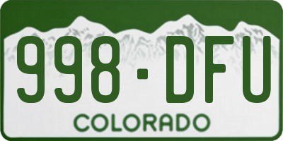 CO license plate 998DFU