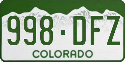 CO license plate 998DFZ