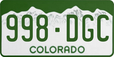 CO license plate 998DGC