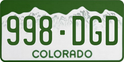 CO license plate 998DGD