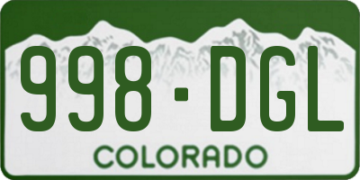 CO license plate 998DGL