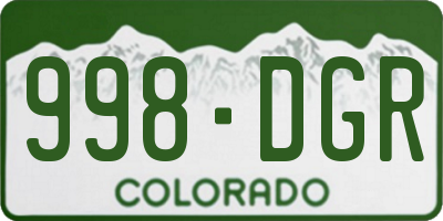 CO license plate 998DGR
