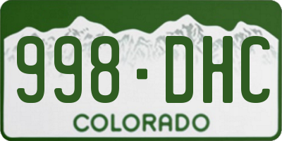 CO license plate 998DHC