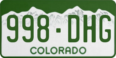 CO license plate 998DHG