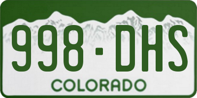 CO license plate 998DHS