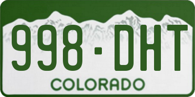 CO license plate 998DHT