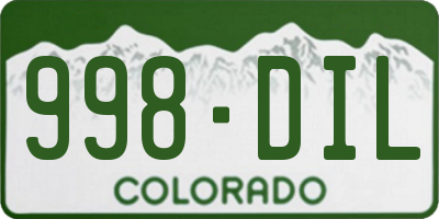 CO license plate 998DIL