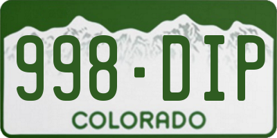 CO license plate 998DIP