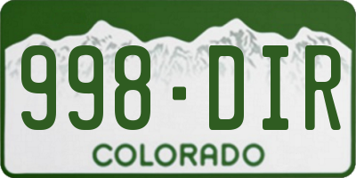 CO license plate 998DIR