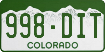 CO license plate 998DIT