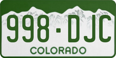 CO license plate 998DJC