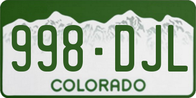 CO license plate 998DJL