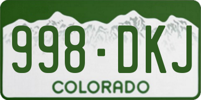 CO license plate 998DKJ