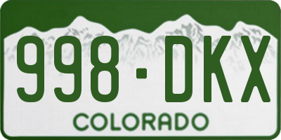 CO license plate 998DKX