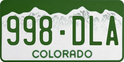 CO license plate 998DLA